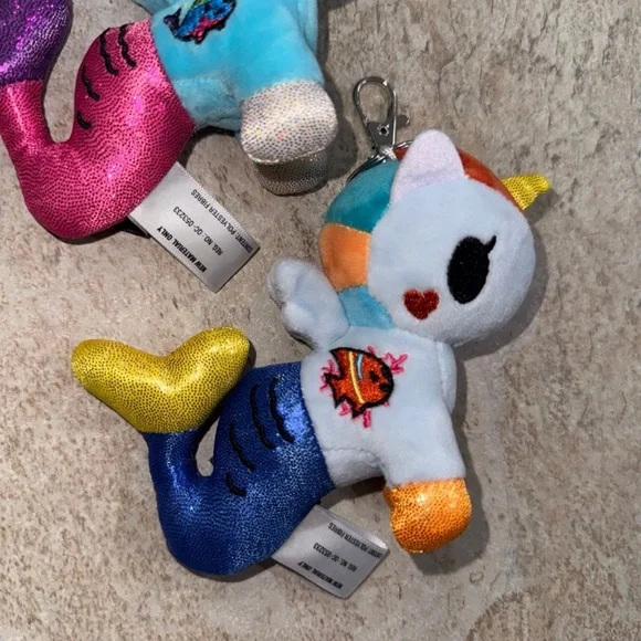 Tokidoki Plush 5" Clip On Keychain Rainbow Whale Unicorn Mermaid - Picture 3 of 6